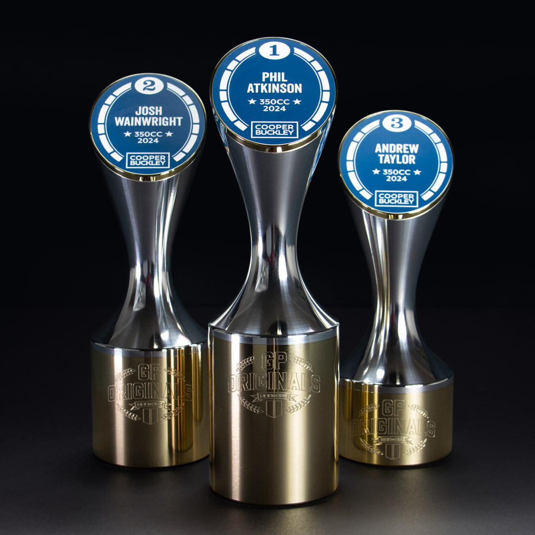 Bespoke trophies for motorsport, designed and made here in the UK